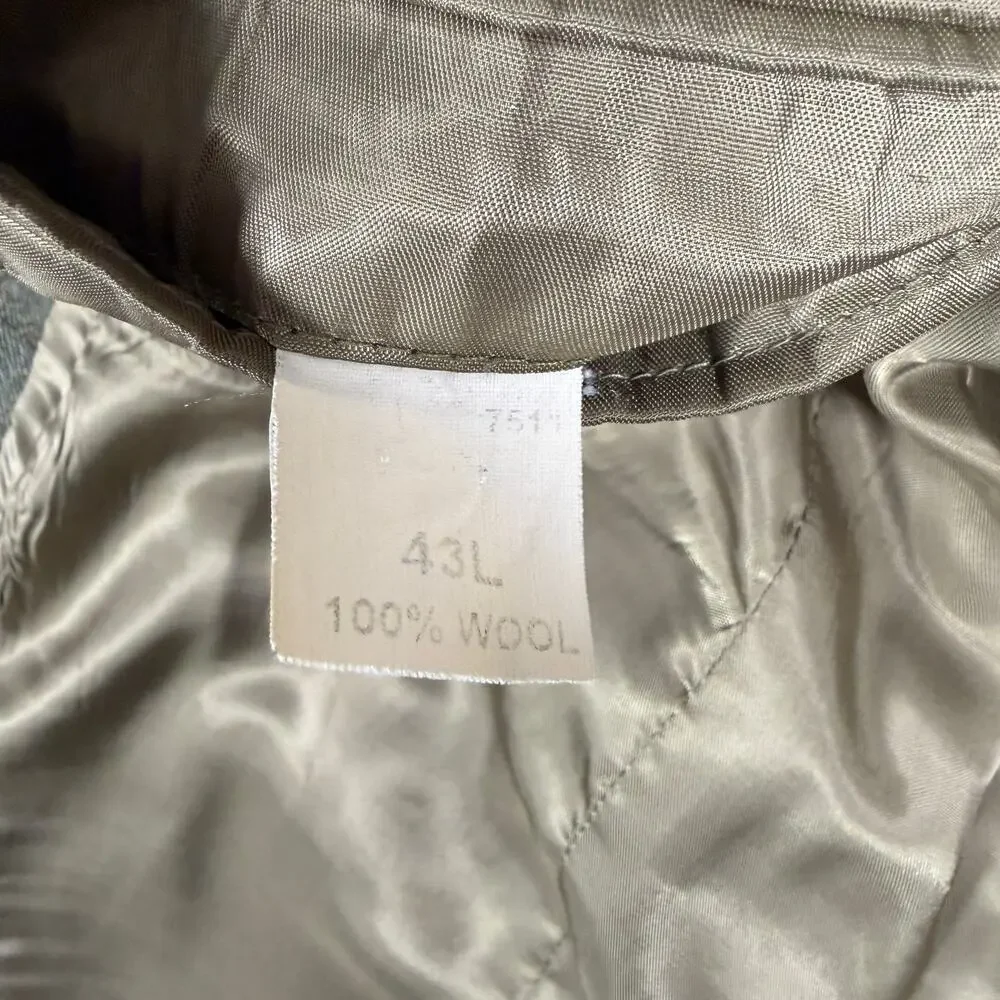 Jos A Bank 100% Wool Plaid Tweed Sport Coat Blazer Jacket Mens 43L Olive Brown